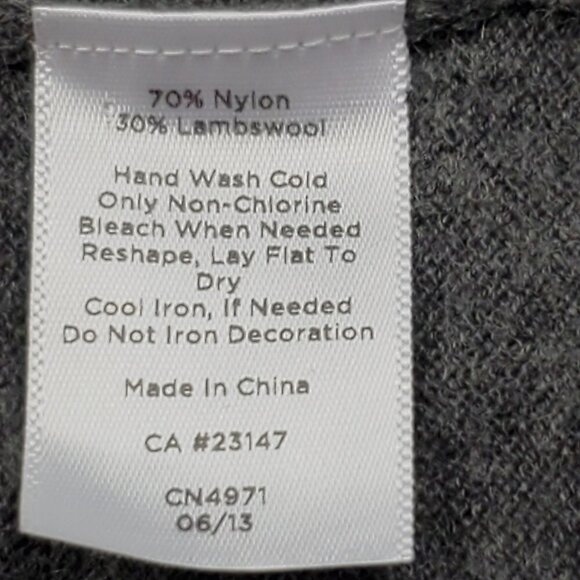Talbots Size Medium Lambswool Beaded Gray Cardigan - Picture 7 of 8